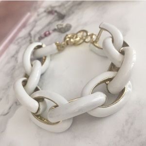 ‼️ 2 Left ‼️ White Enamel link bracelet